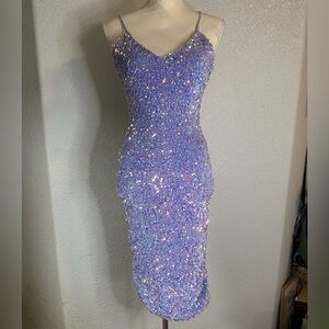 Glamorous Lavender Sequin Midi Dress